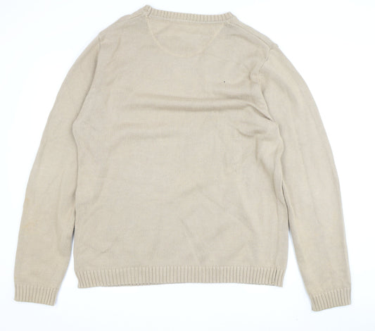 Austin Reed Men's Beige Cotton Pullover Jumper M