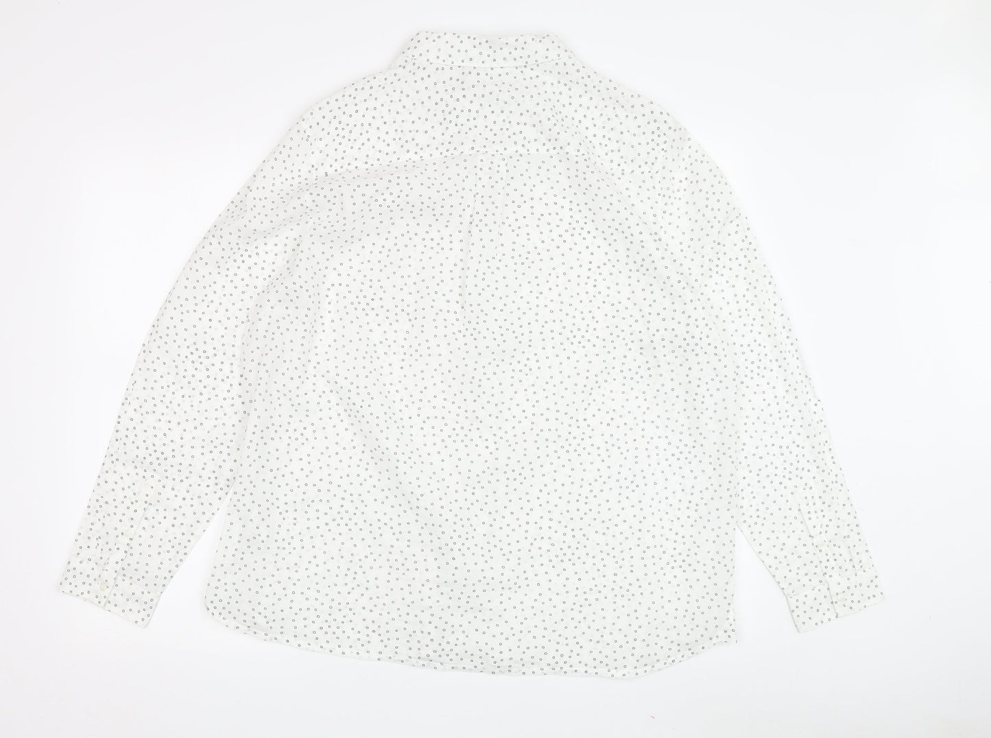 The White Company Women's White Polka Dot Button-Up Shirt