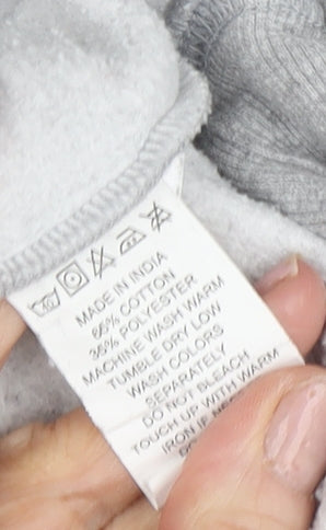 Hard Rock Unisex Grey Hoodie M Pullover Music Logo