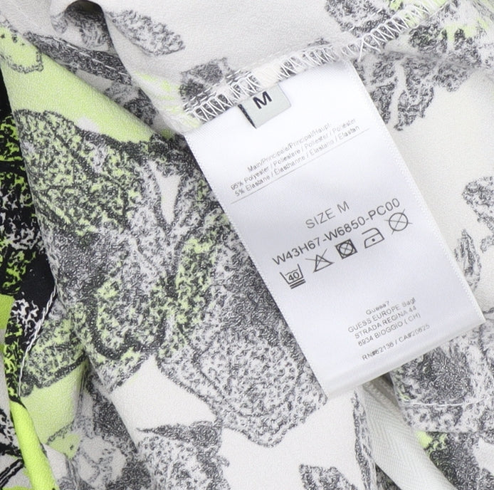Brand and care label for Guess Women's Multicoloured Floral Cropped Blouse M