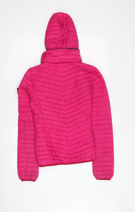 Superdry Women's Pink XS Puffer Jacket - Stylish and Sporty