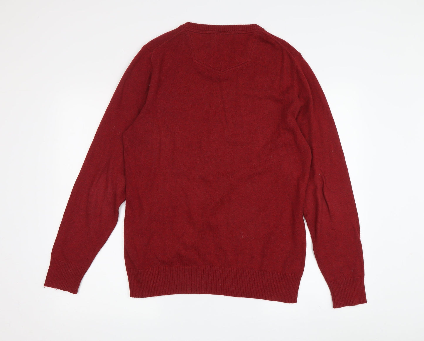 Fat Face Men's Red V-Neck Pullover Jumper S