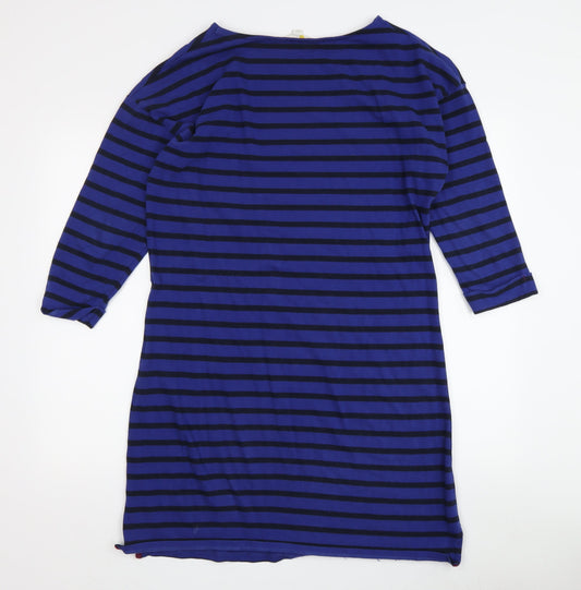 Boden Women's Blue Striped 3/4 Sleeve Dress