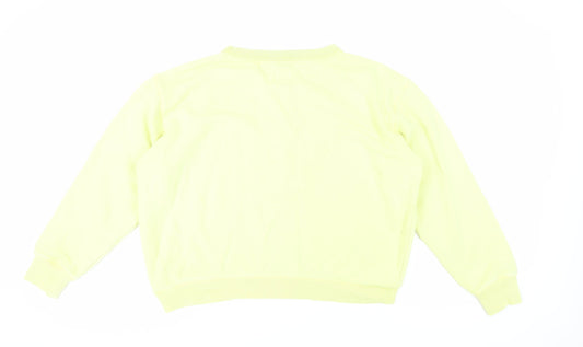 Jack Wills Women's Yellow Crew Neck Sweatshirt, Size 14