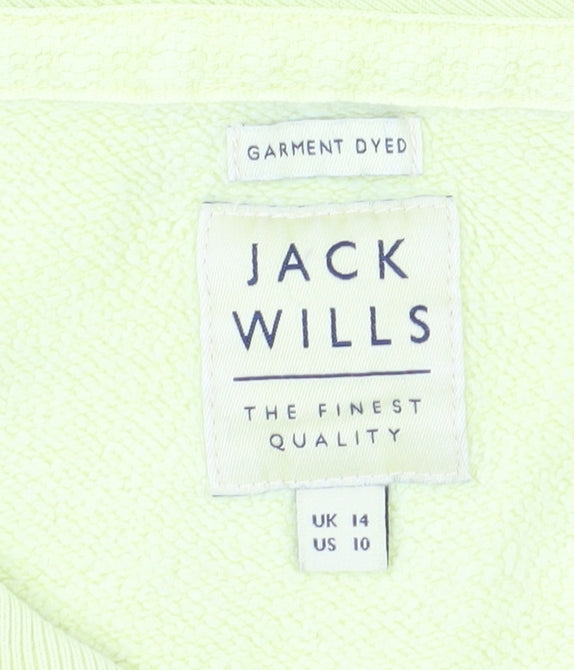 Jack Wills Women's Yellow Crew Neck Sweatshirt, Size 14