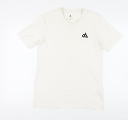 Mens UK Size S adidas White Cotton T-Shirt
