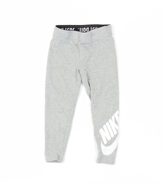 Nike Girls Grey Ankle Leggings 4 Years - Casual Comfort
