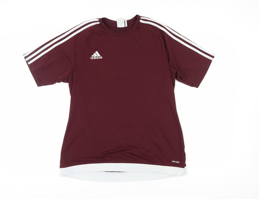 Adidas Men's Red L Jersey T-Shirt Short Sleeve