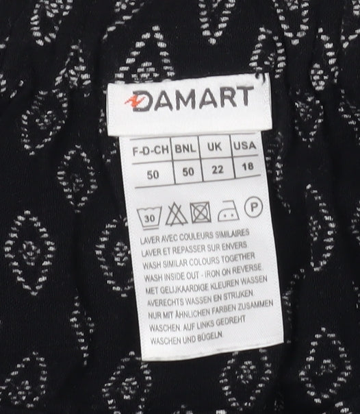 Damart Women's Black Geometric Plus Size Skirt