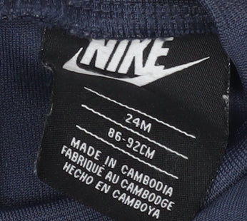 Brand and care label for Nike boys’ blue pullover sweatshirt 2 years sports logo