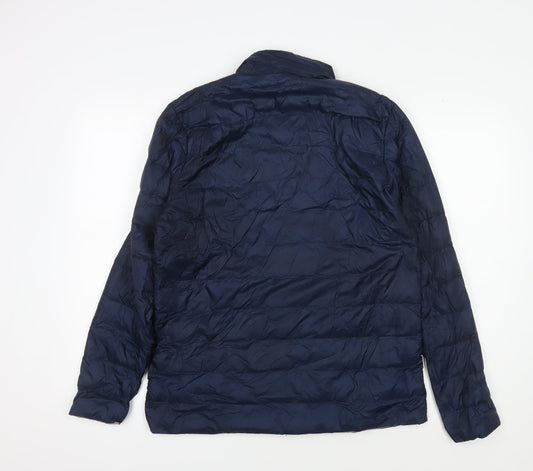 L.F.C Men's Blue Puffer Jacket M Casual Zipped Pockets