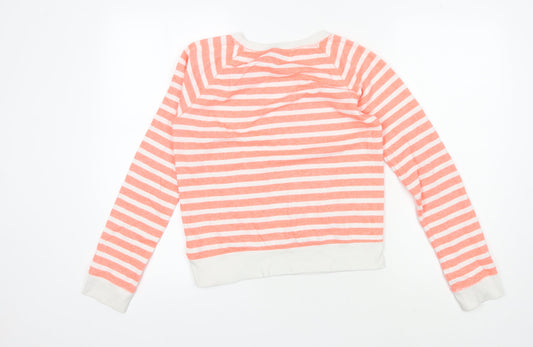 GapKids Girls Striped Pink Sweatshirt 14-16 Years Pullover