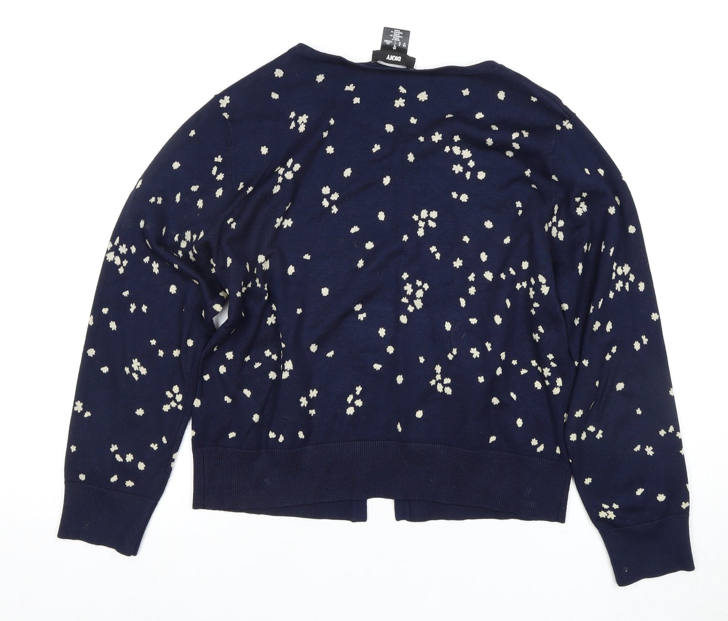 DKNY Women's Blue Floral Cardigan M