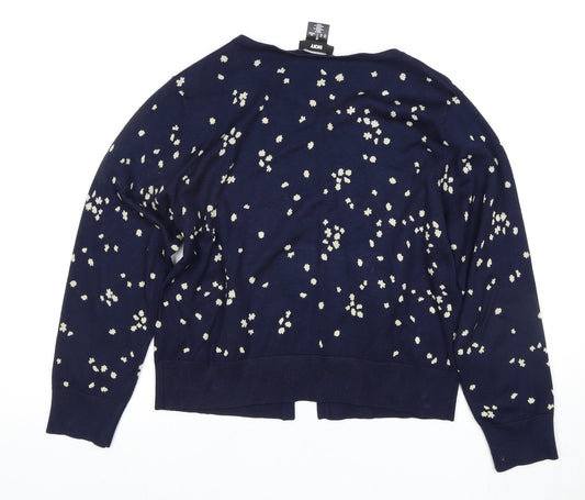 DKNY Women's Blue Floral Cardigan M