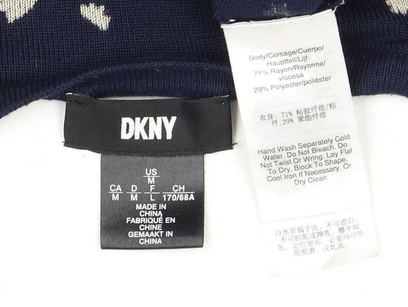 DKNY Women's Blue Floral Cardigan M