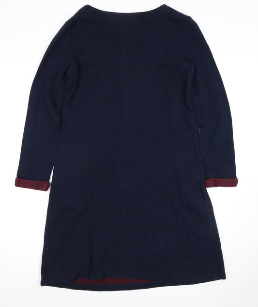 White Stuff Women's Blue V-Neck Shift Dress Size 10