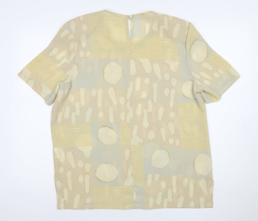 Womens UK Size 14 Jacques Vert Beige Polyester Blouse