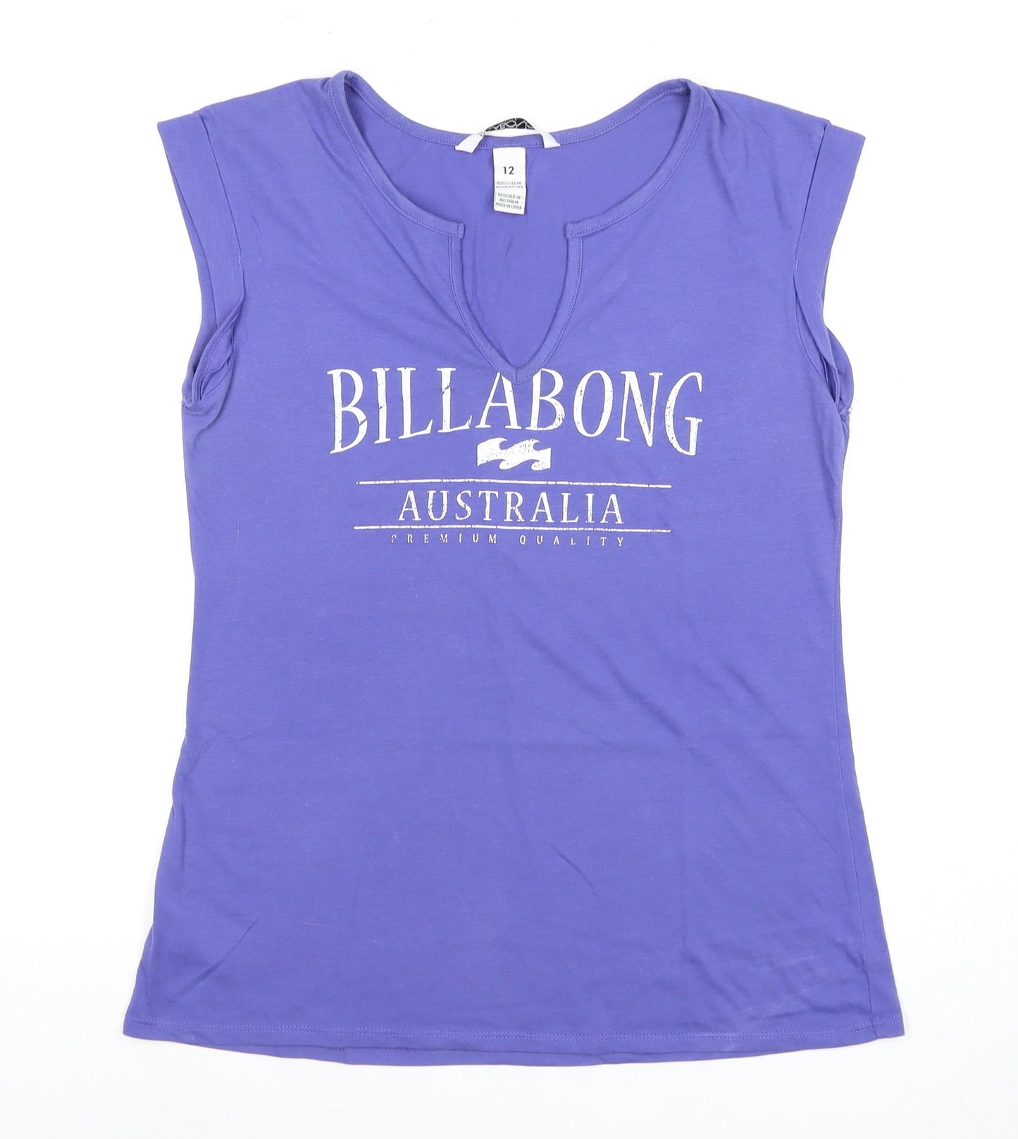 Billabong Women's Purple Sleeveless T-Shirt Size 12