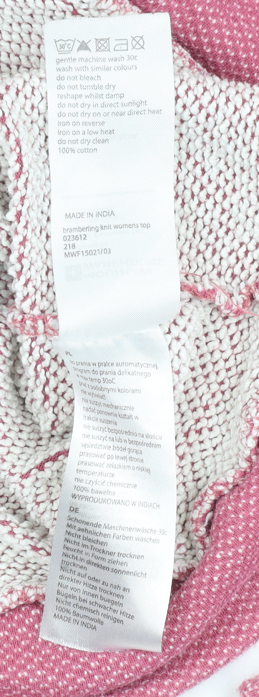 Mountain Warehouse Women’s Pink Knit Pullover Sweatshirt, Size 16