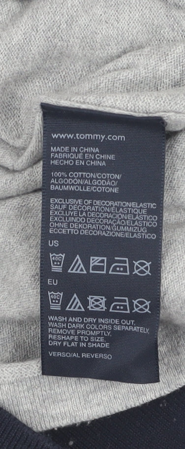 Tommy Hilfiger Men's Blue M Henley Striped Jumper