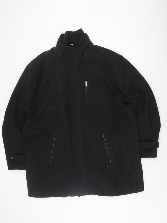 Calvin Klein Men's Black XL Wool Jacket, Zipped Pockets