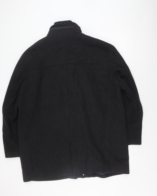 Calvin Klein Men's Black XL Wool Jacket, Zipped Pockets