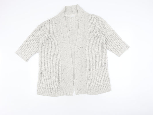 Fat Face Women's Ivory Cardigan, Size 10, Open-Knit