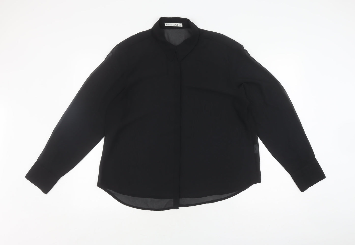 Abercrombie & Fitch Women's Black Button-Up Shirt L