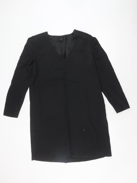 Massimo Dutti Women's Black Sheath Dress Size 14