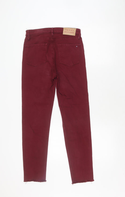 Tommy Hilfiger Women's Red Slim Jeans, Size 10, High Rise