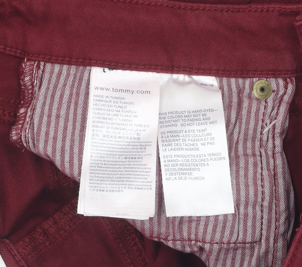 Tommy Hilfiger Women's Red Slim Jeans, Size 10, High Rise