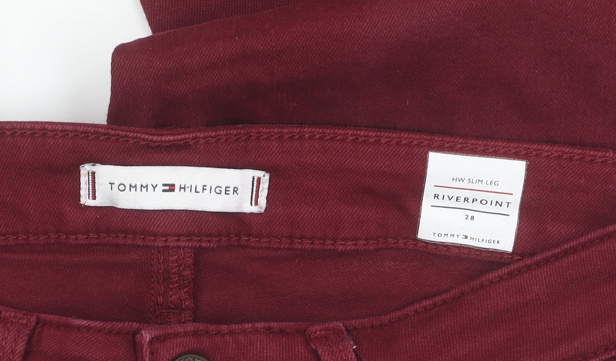 Tommy Hilfiger Women's Red Slim Jeans, Size 10, High Rise