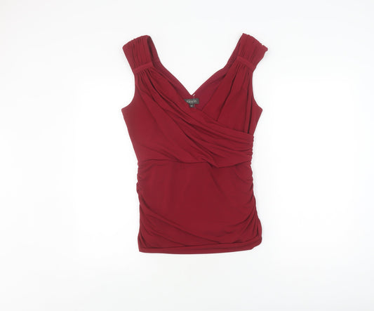 Womens UK Size M Alexon Red Polyester Blend Blouse