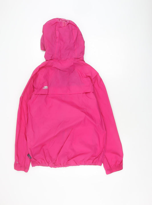 Trespass Women's Pink Waterproof Hooded Rain Jacket 2XS