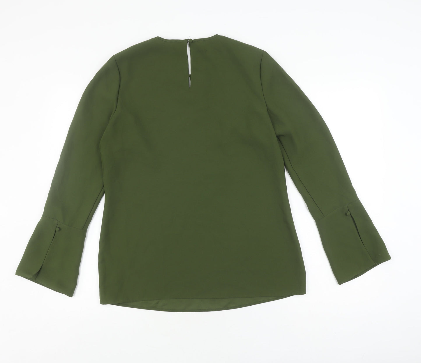 Hobbs Women's Green Blouse, Size 10, Flared Sleeve