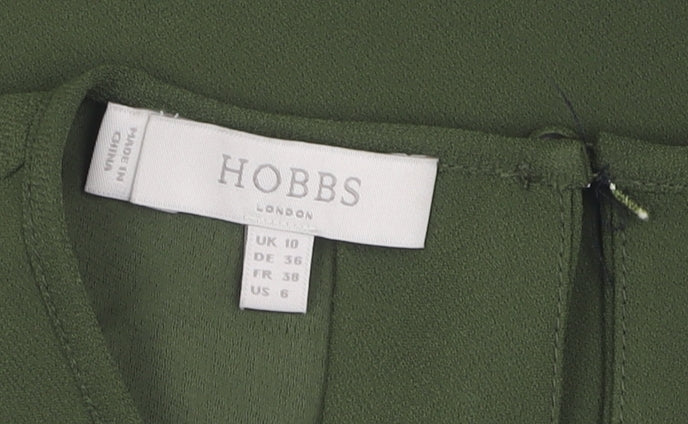 Hobbs Women's Green Blouse, Size 10, Flared Sleeve