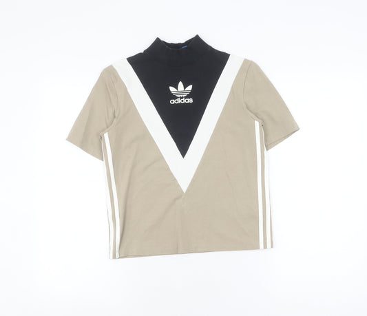 Womens UK Size 4 adidas Multicoloured Cotton Blend T-Shirt