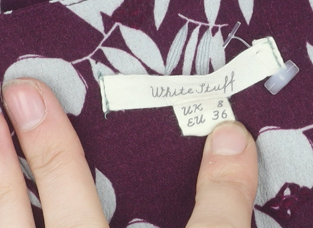 White Stuff Women's Purple Floral Tunic Top Size 8