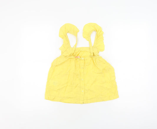 Jigsaw Girls Yellow Blouse 10-11 Years Sleeveless Button Top