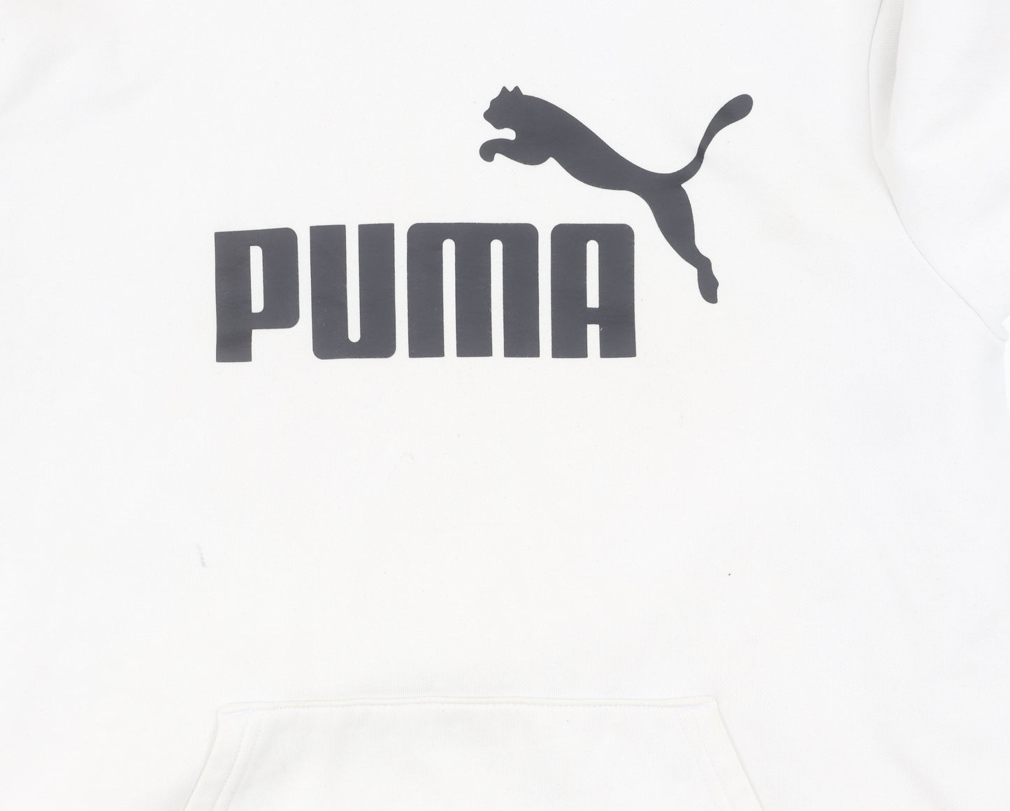 Puma Men's White Pullover Hoodie M Logo Graphic