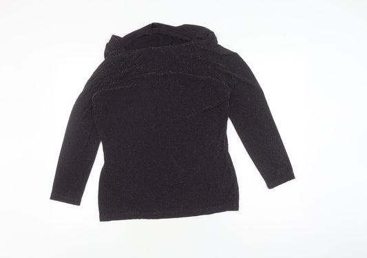 Womens UK Size 12 Laura Ashley Black Polyamide Blend Blouse