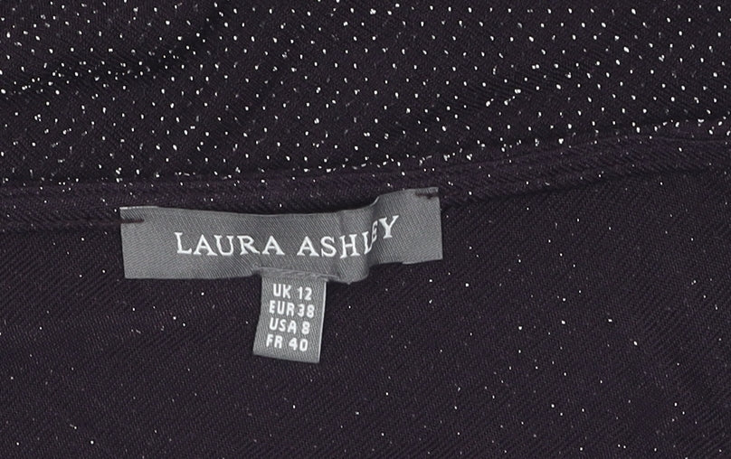Womens UK Size 12 Laura Ashley Black Polyamide Blend Blouse