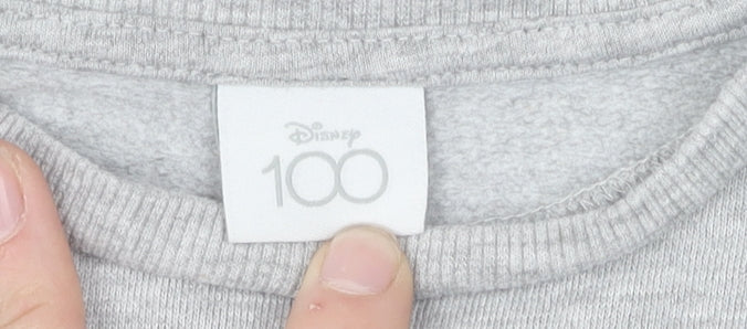 Brand and care label for Disney boys’ grey sweatshirt 2-3 years graphic pullover