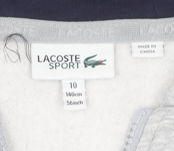 Additional view of Lacoste boys’ grey full zip hoodie -, size 10