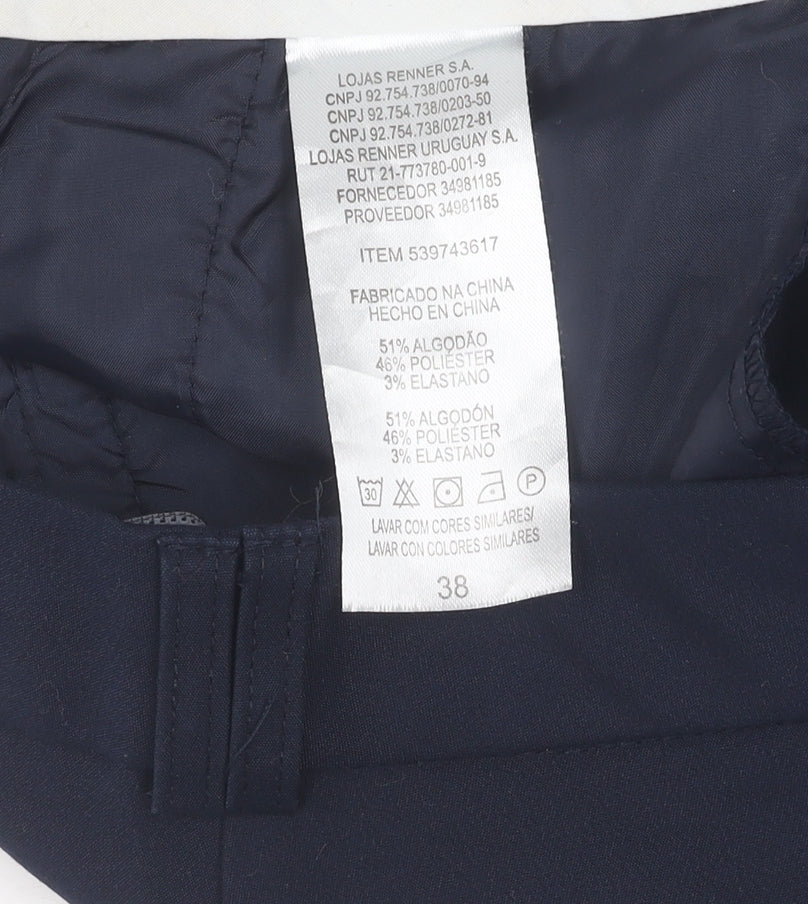 Brand and care label for Cortelle Women's Blue Straight Trousers, size 10
