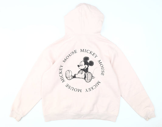 Womens UK M Regular Disney Pink Pullover Hoodie