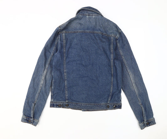 Topman Men's Blue Denim Basic Jacket Size S