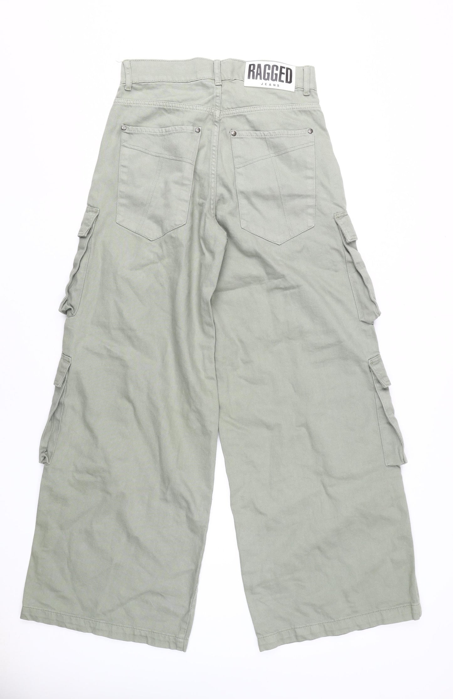 Ragged Women's Green Cargo Jeans, Size UK 0, New