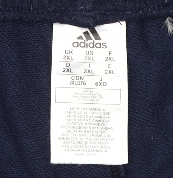 Adidas Unisex Blue Sweat Shorts 2XL Gym & Training