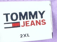 Tommy Jeans Women's Purple 2XL T-Shirt, Short Sleeve, Cotton